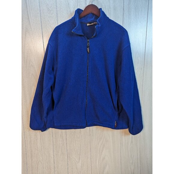 Woolrich Fleece Full Zip Outdoors Jacket Polartec Mens Size Large Tall Blue - Picture 1 of 7